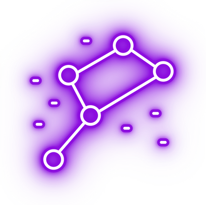 Neon purple constellation icon